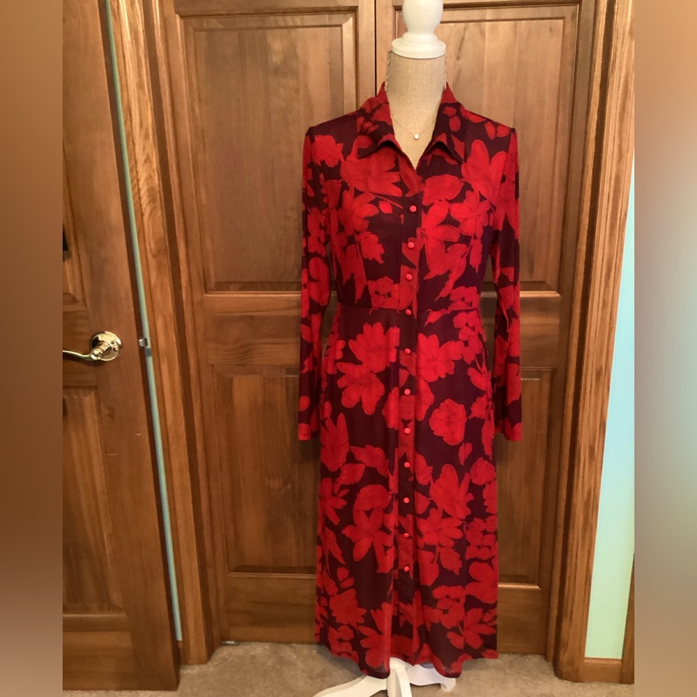 CAbi Fire and Ice Shirt Dress, Size S